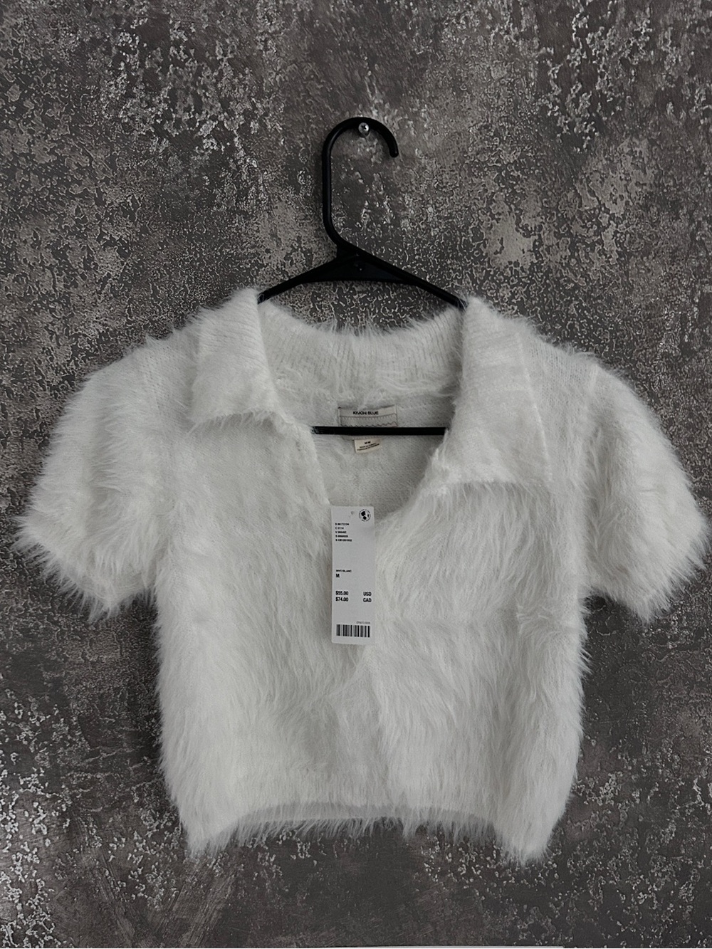 Kimchi Blue Fuzzy Polo Sweater - White